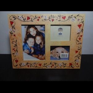 Burnes of Boston Susan Winget Folk Art Photo Frame - Holds 4 x 6 and 3 x 3 1/2